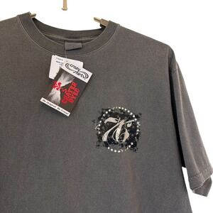 Crazy Shirts Men T-Shirt Large Crater Dyed Grey Tee 76 Americana Flag Hawaii NEW